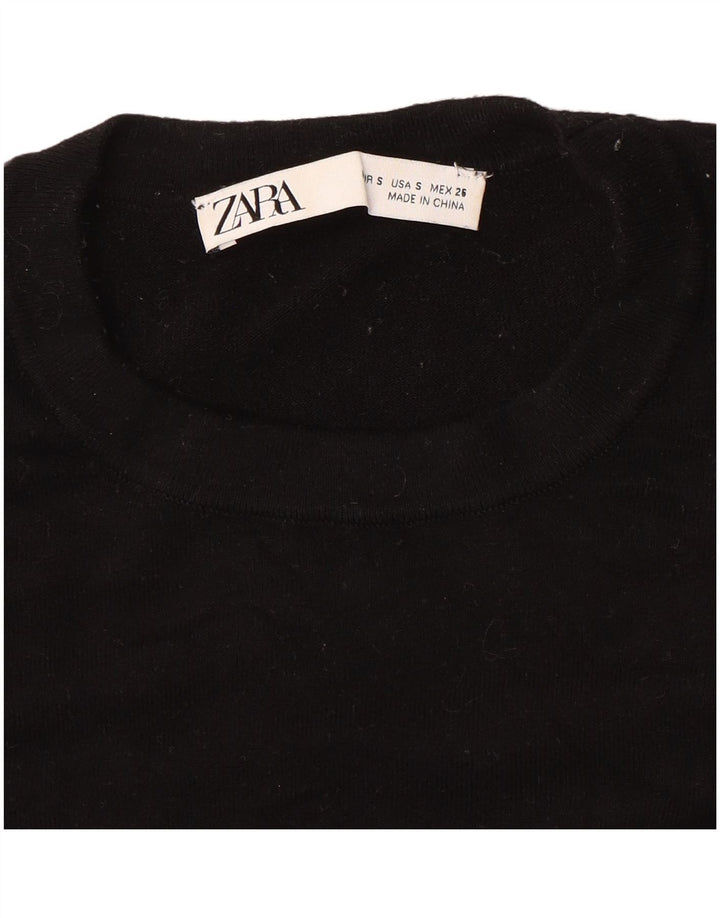 Zara - Jersey de cuello redondo para mujer, talla 40, color negro