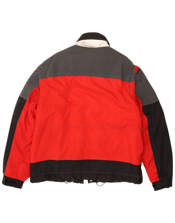 Dubin Mens Graphic Racer Jacket IT 52 XL Rojo Colorblock Poliéster