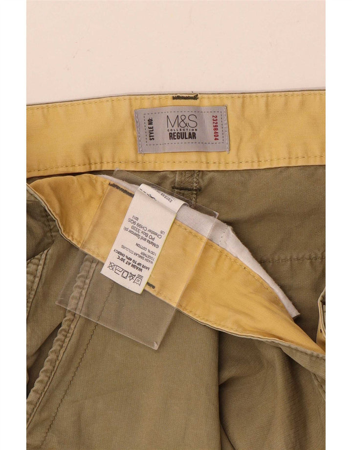 Marks & Spencer Pantalones cortos tipo cargo de ajuste regular para hombre W36 Algodón caqui grande