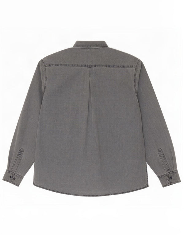 Camisa vintage para hombre de algodón gris medio