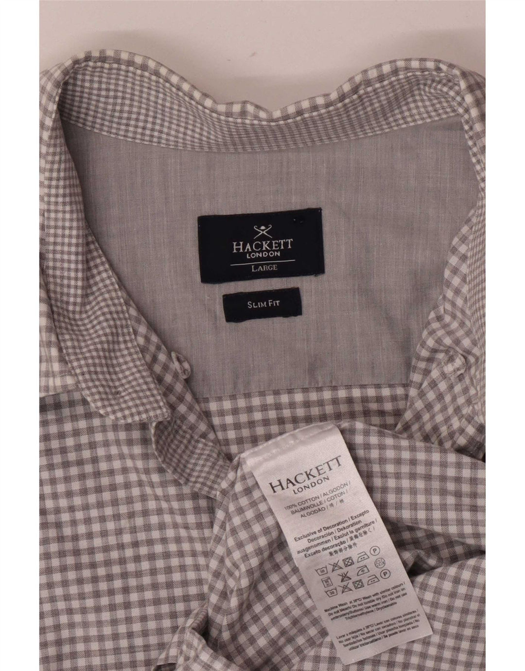 Hackett Camisa Slim Fit De Algodón A Cuadros Gris Grande | Hombre