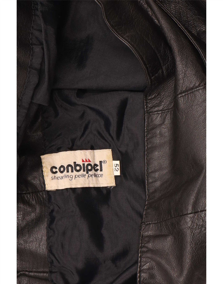 Conbipel Chaleco de cuero para hombre IT 52 Grande Negro