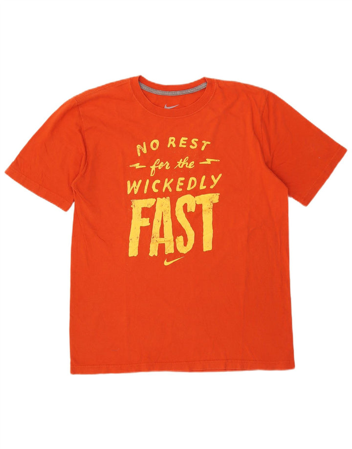 Camiseta Nike de corte regular con gráfico para hombre, parte superior de algodón naranja medio