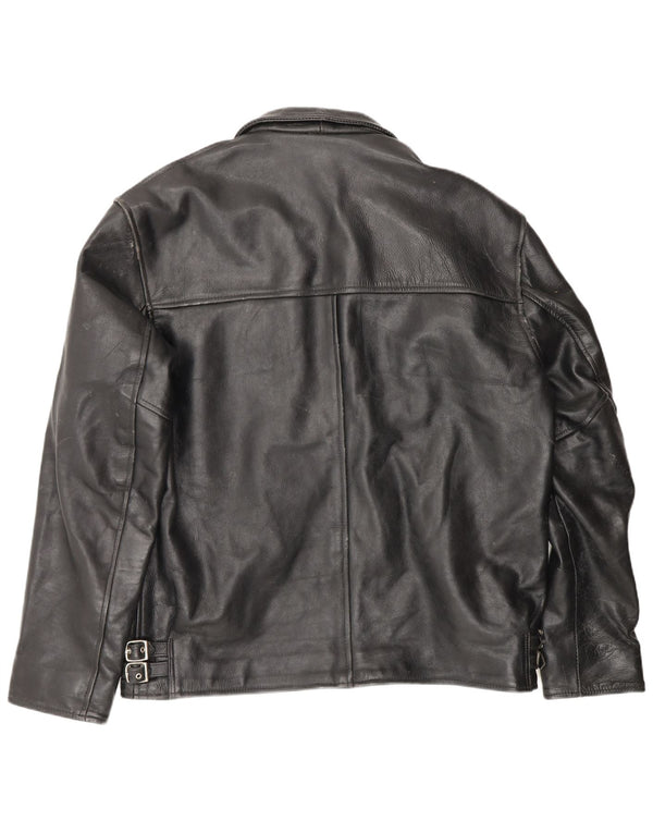 Ashy Chaqueta de cuero para hombre UK 44 2XL Cuero negro