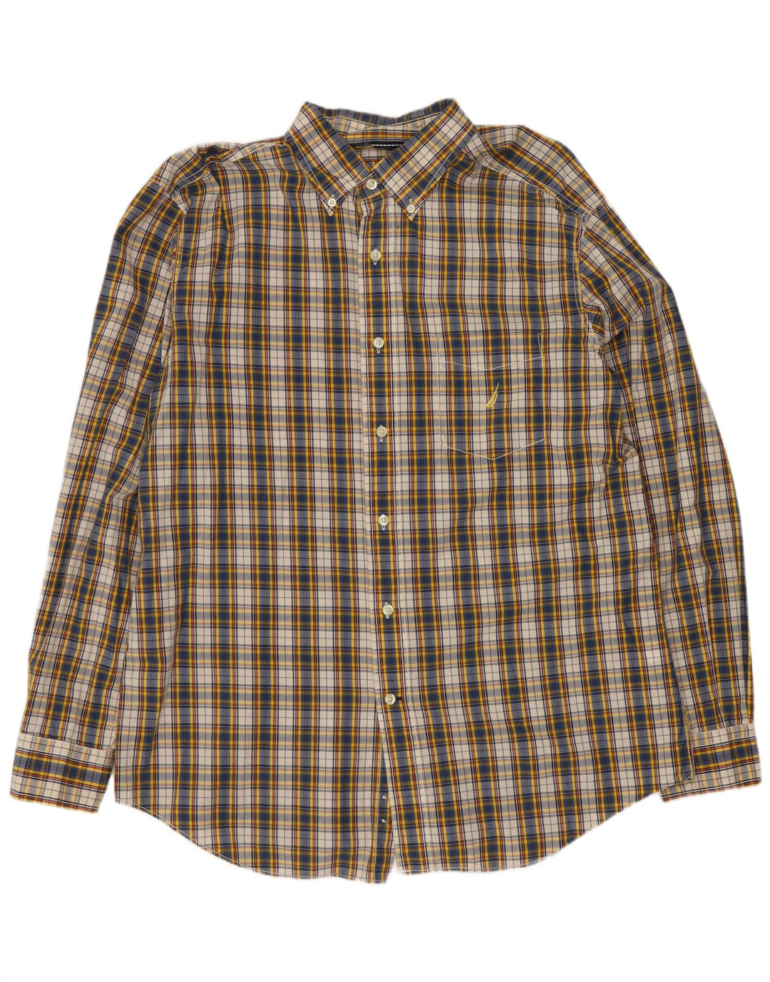 Camisa Nautica Hombre Grande Cuadros Multicolor Algodón