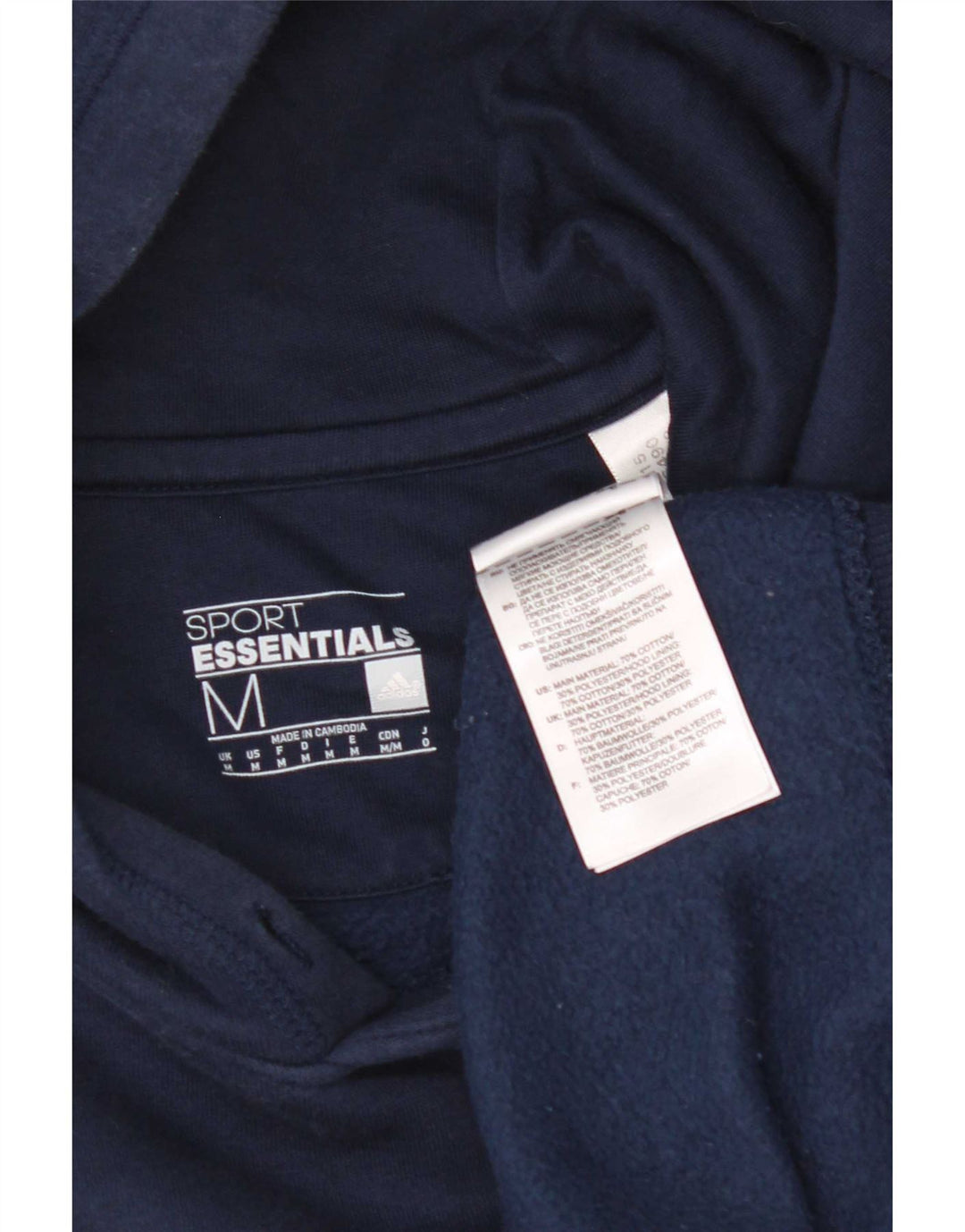 Adidas Hombre Sudadera Con Capucha Jumper Medium Azul Marino Algodón