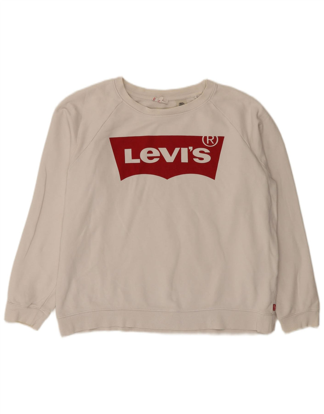 Levi's Sudadera de gran tamaño con gráfico para mujer UK 46 Large White Cotton