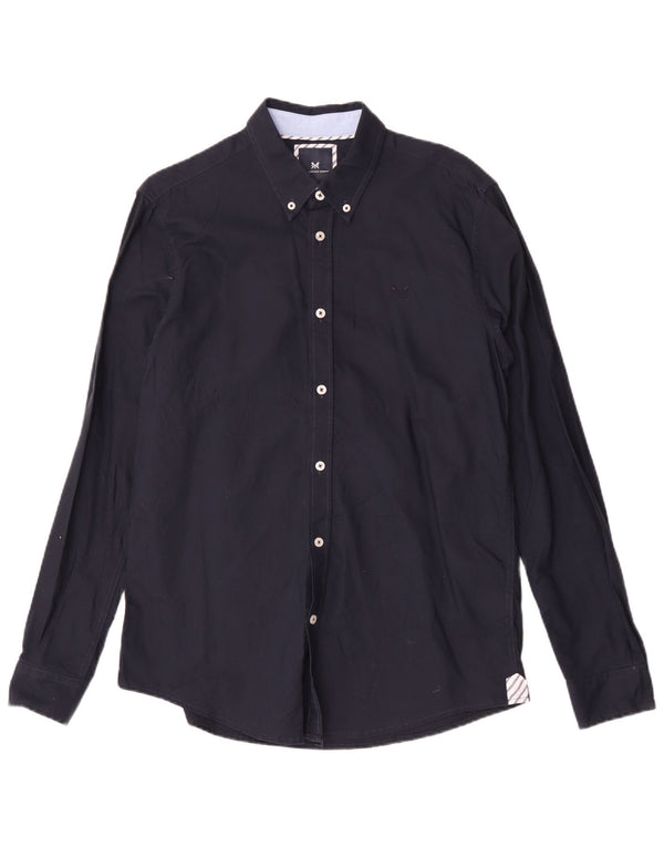 Crew Clothing Camisa ajustada para hombre Algodón azul marino medio