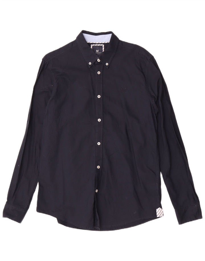 Crew Clothing Camisa ajustada para hombre Algodón azul marino medio