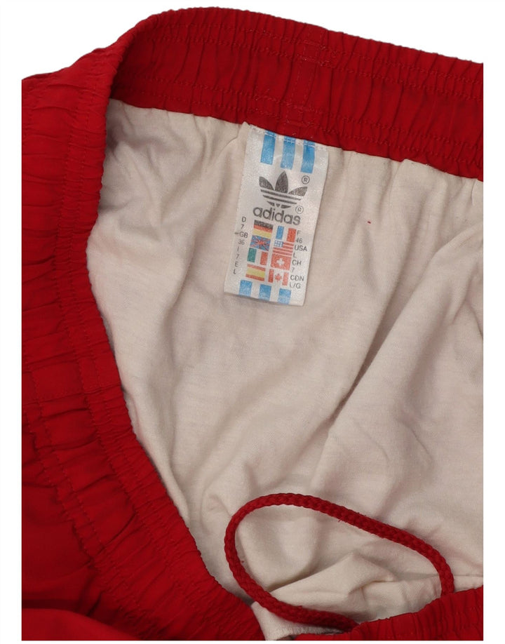 Adidas - Pantalones cortos deportivos para hombre, talla grande, poliéster rojo