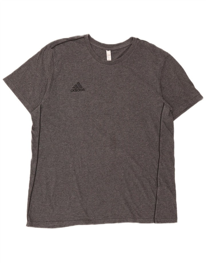 Adidas - Camiseta para hombre, talla grande, algodón gris