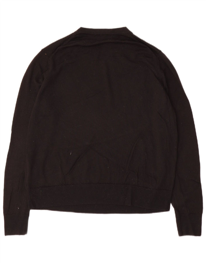 Marks & Spencer - Jersey de cuello redondo para mujer, talla 40, talla grande, lana negra