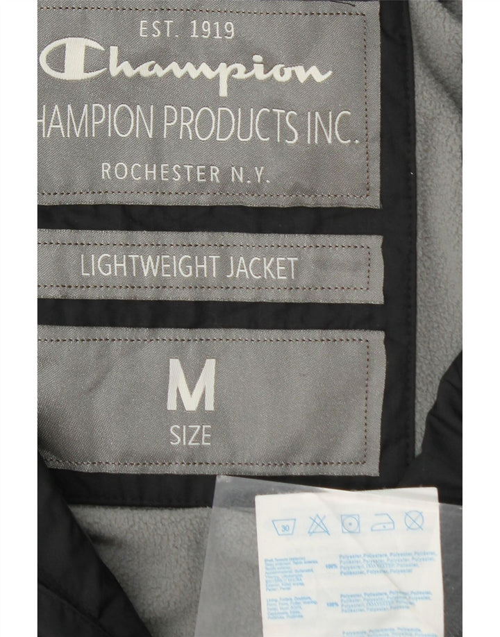 CHAMPION Chaqueta bomber con capucha NY Rochester para hombre UK 38 Medium Black