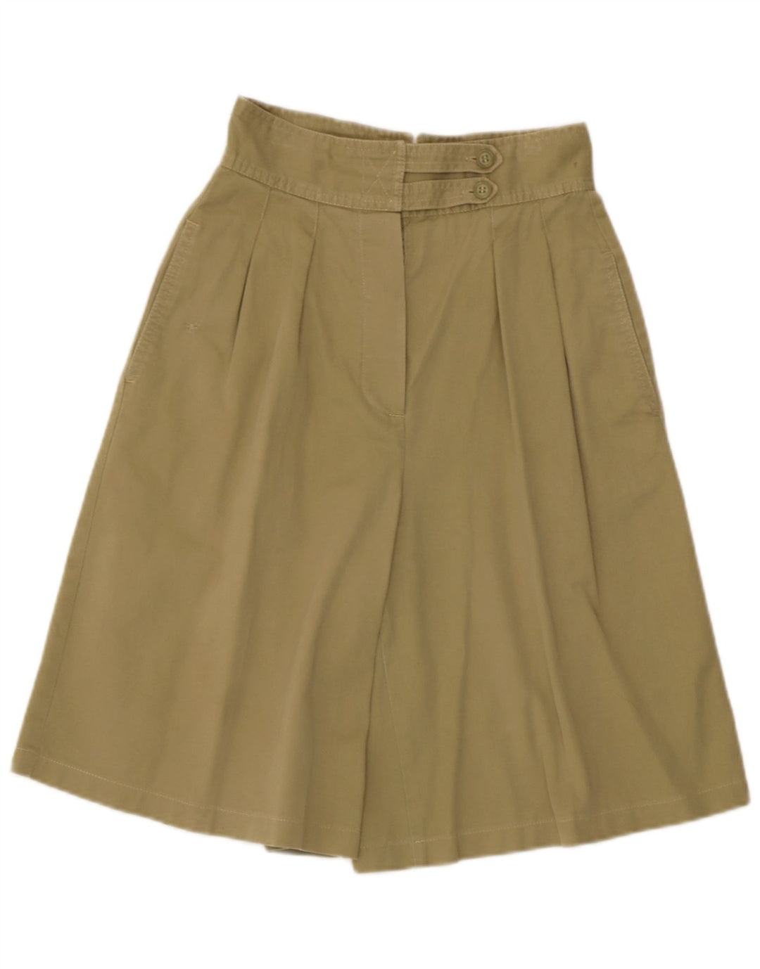 Bermudas Cullotes VINTAGE Mujer W24 XS Algodón Caqui