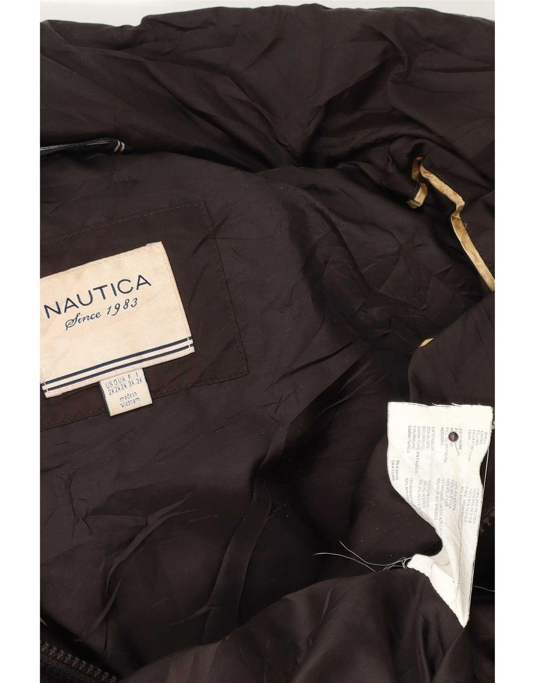 Nautica Chaqueta acolchada con capucha para mujer UK 20 2XL Marrón Poliéster