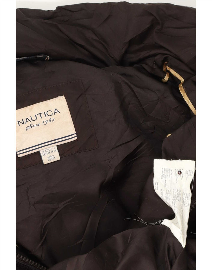 Nautica Chaqueta acolchada con capucha para mujer UK 20 2XL Marrón Poliéster