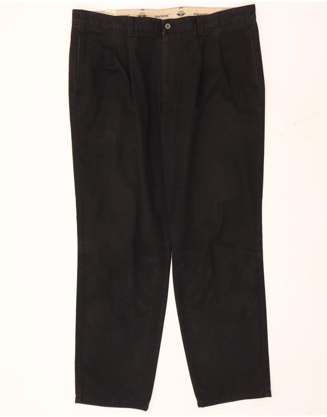 Dockers Pantalón chino con pinzas para hombre W42 L32 Negro
