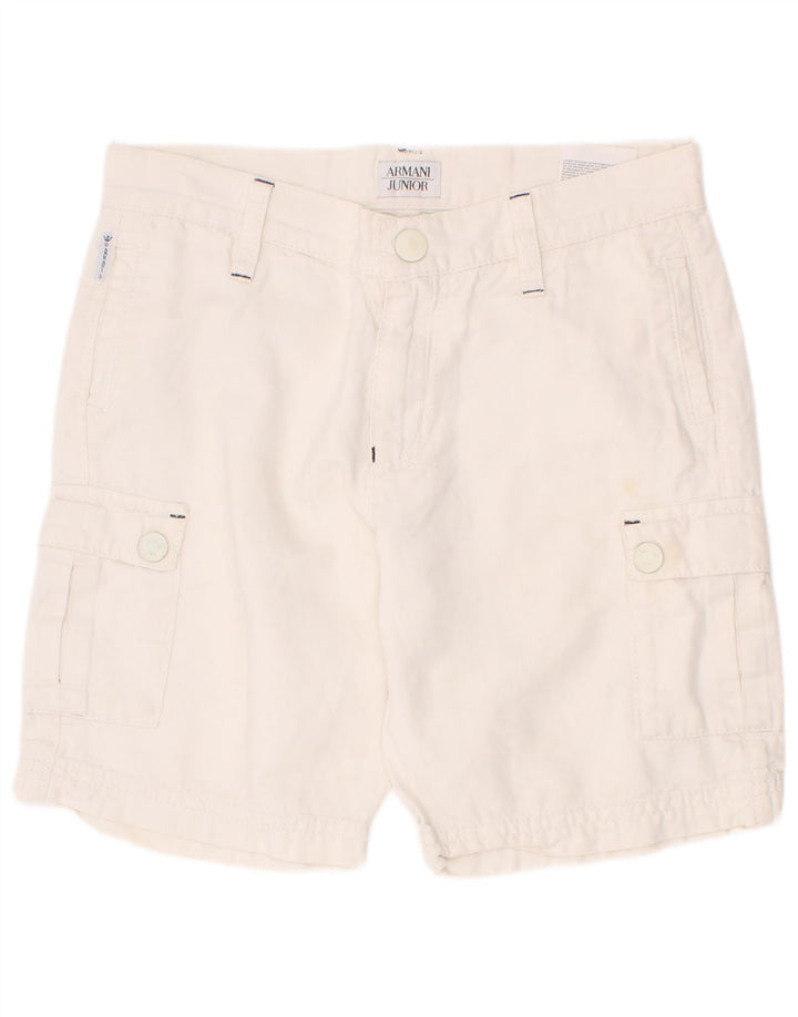 Armani Junior Pantalones cortos tipo cargo para niños 7-8 años W24 Algodón blanco