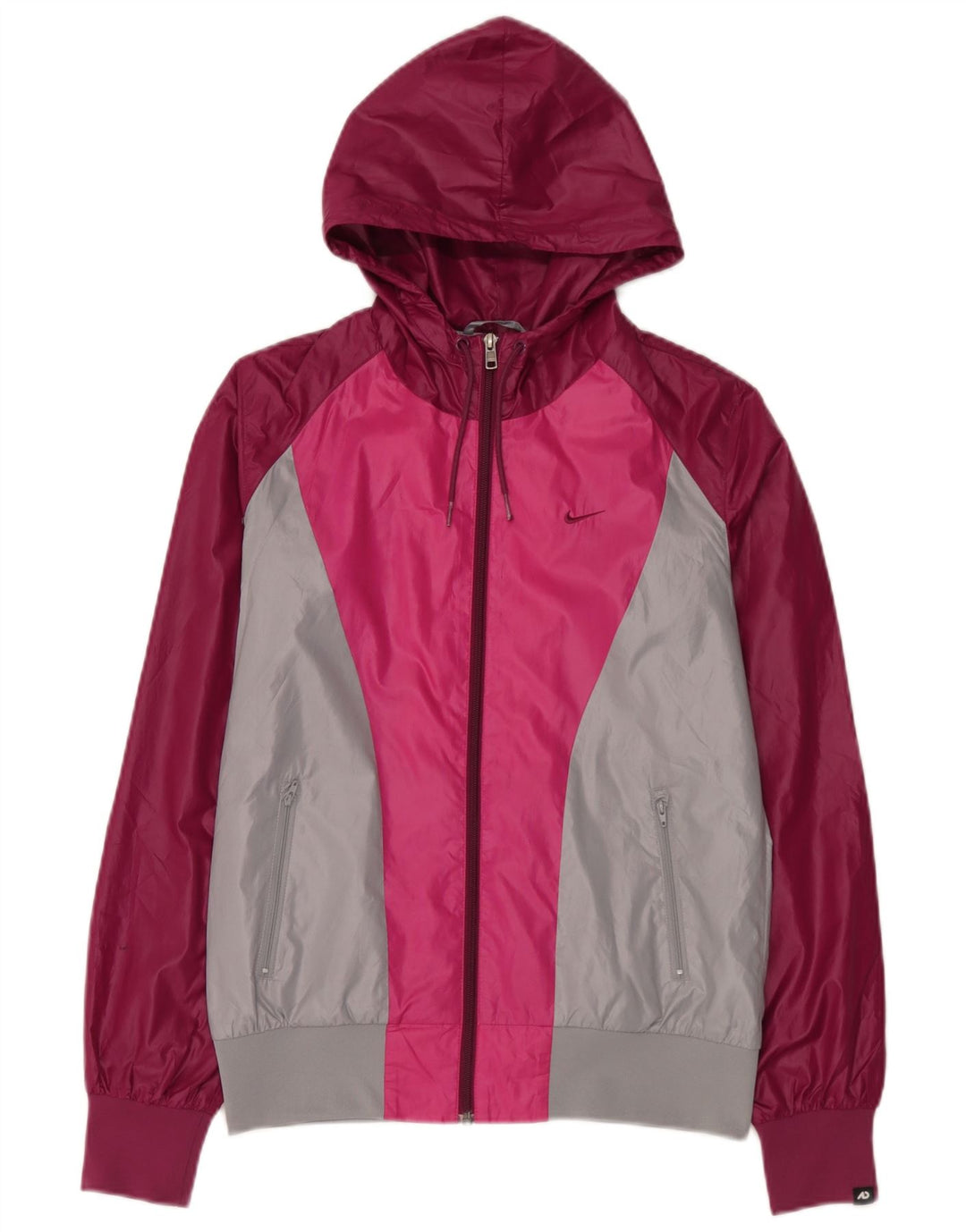 Chaqueta impermeable con capucha Nike para mujer UK 44 Poliéster color block rosa medio