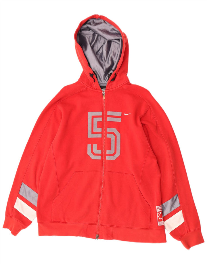 Nike Sudadera con capucha y cremallera gráfica para hombre Algodón rojo medio con bloques de color