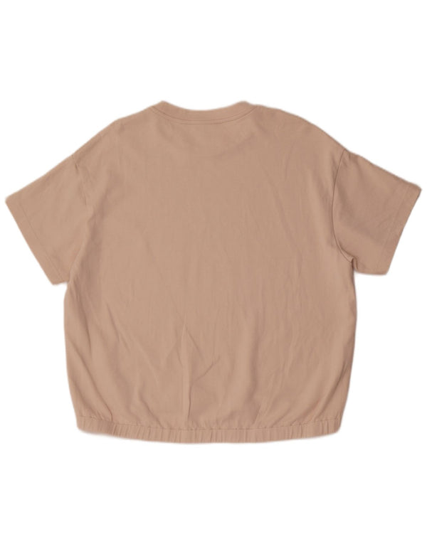 Massimo Dutti Camiseta Mujer Top UK 46 Large Beige Algodón