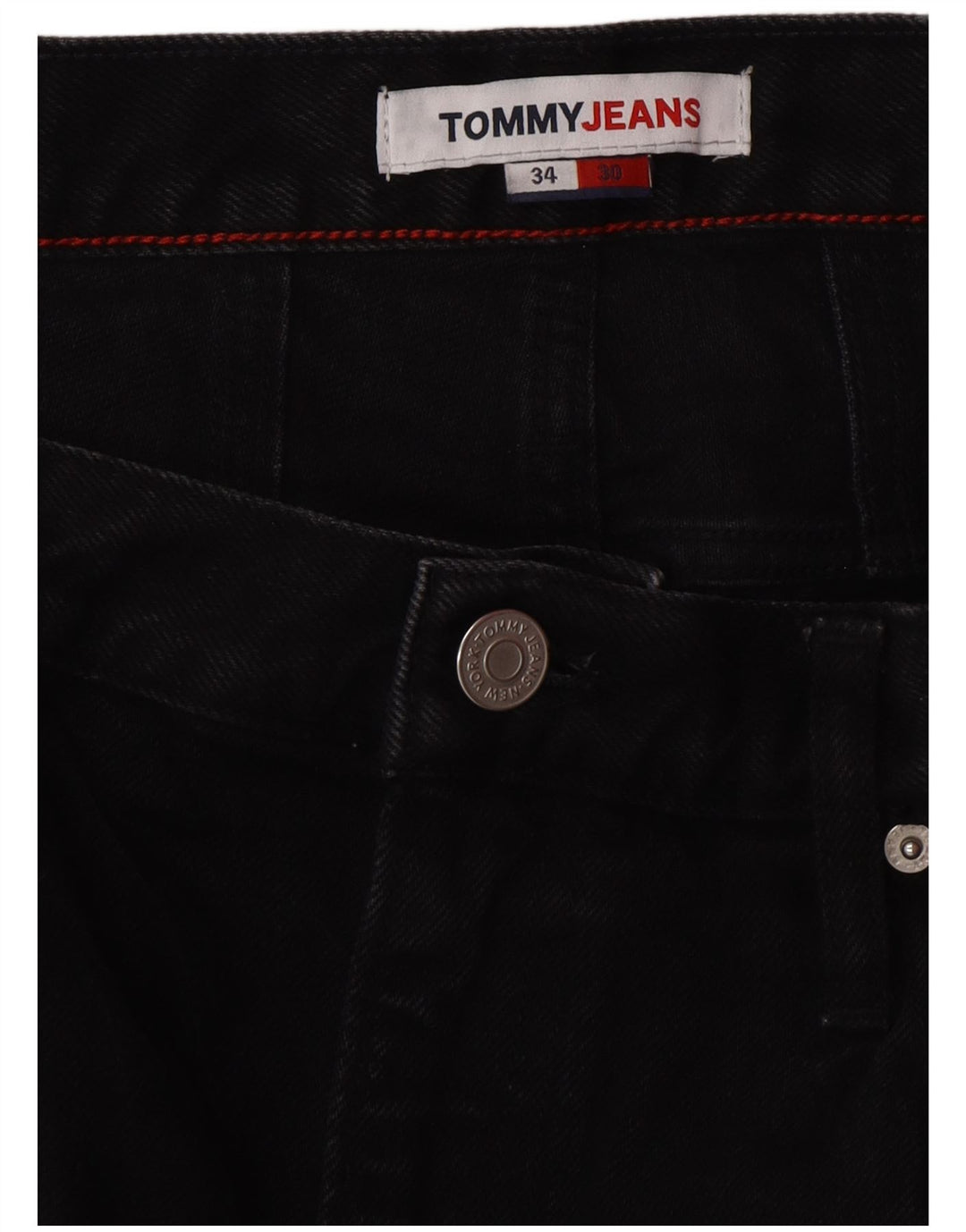 TOMMY HILFIGER Vaqueros cónicos para hombre W34 L26 Algodón negro