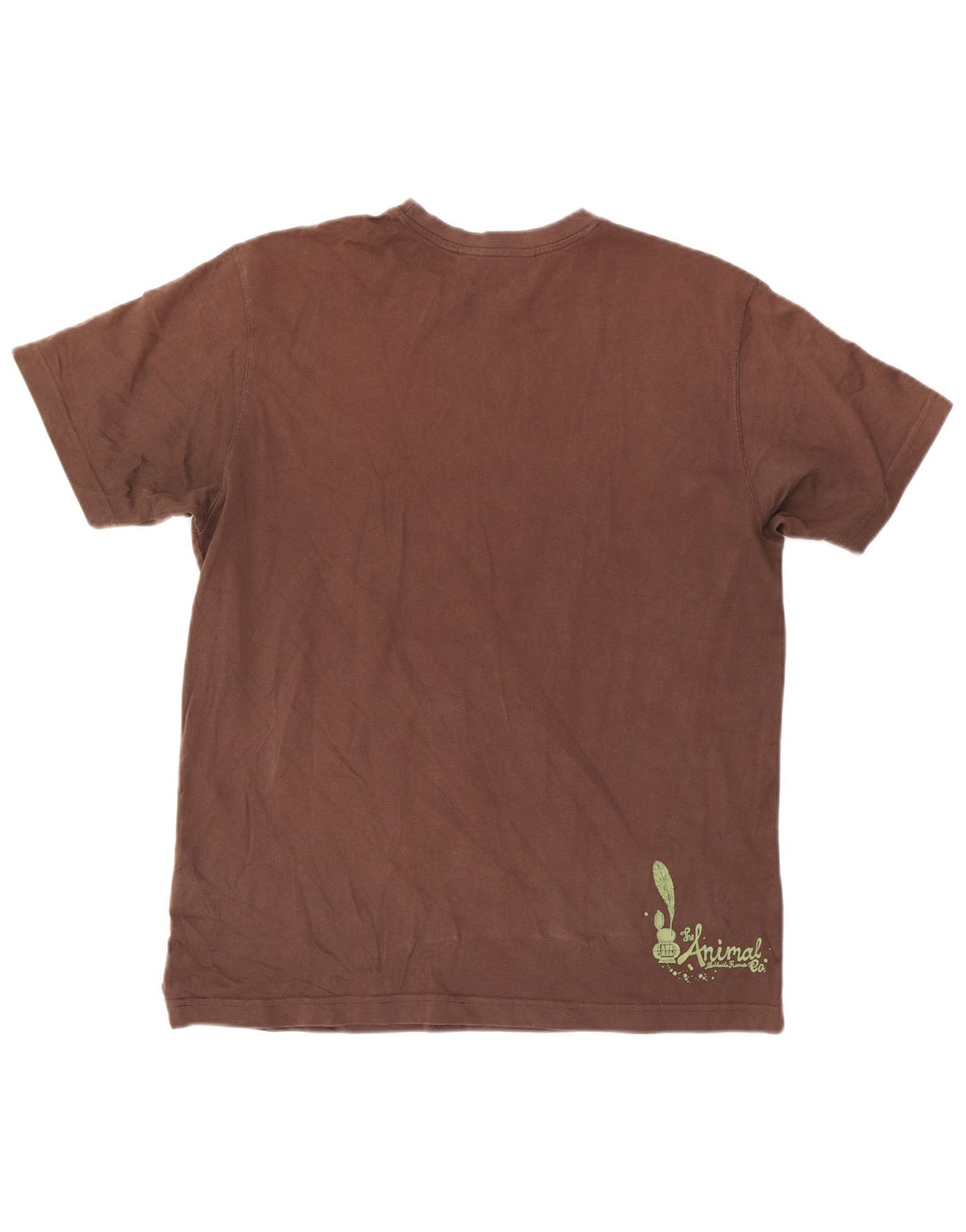 Camiseta con gráfico Animal para hombre Top grande de algodón marrón