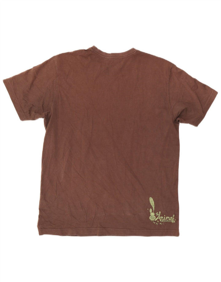 Camiseta con gráfico Animal para hombre Top grande de algodón marrón
