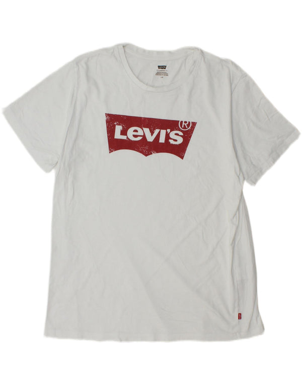 Levi's Camiseta gráfica para hombre Top grande de algodón blanco