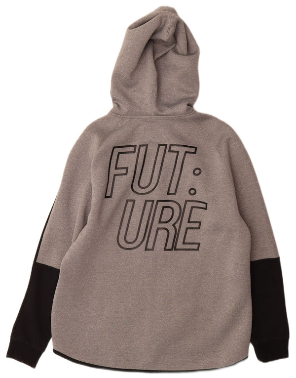 Zara Boys Graphic Zip Sudadera con capucha 13-14 años Gris Camuflaje Poliéster
