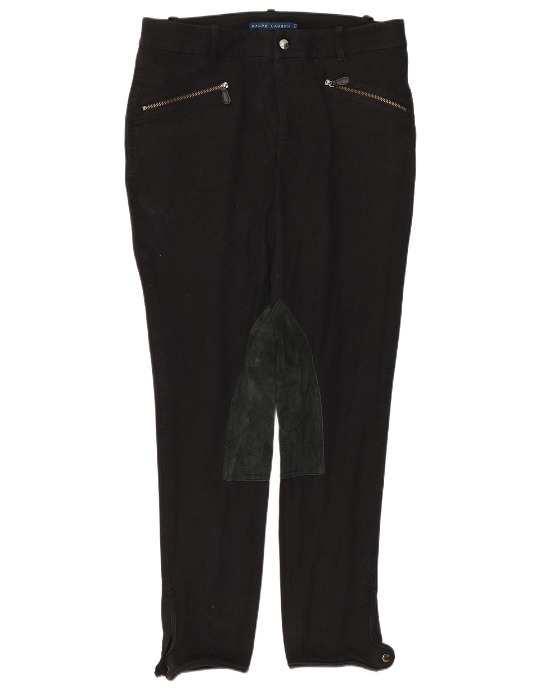 Ralph Lauren Pantalones de equitación delgados para mujer US 8 Medium W30 L28 Algodón negro