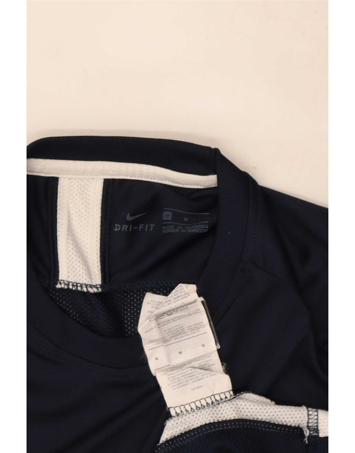 Camiseta Nike Dri Fit para hombre Top medio azul marino color block Poliéster