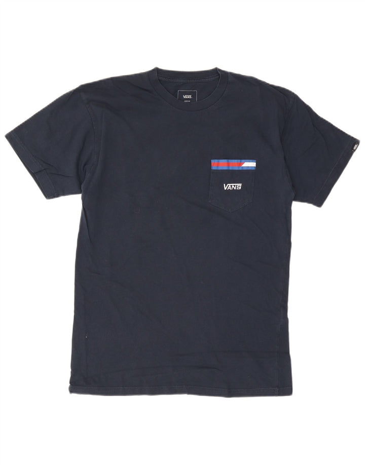 VANS Hombre Classic Fit Camiseta Top Medium Azul Marino Algodón