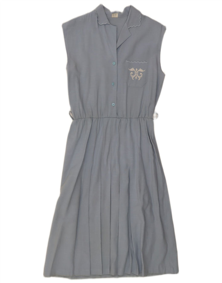 Vestido vintage sin mangas para mujer IT 44 Viscosa azul medio