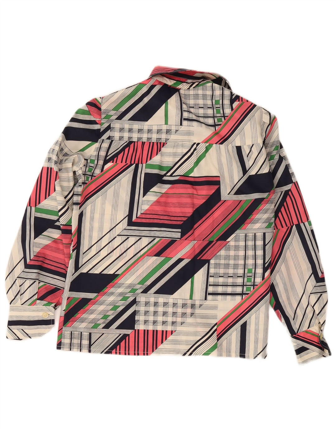 Vintage mujer camisa Reino Unido 12 medio multicolor patchwork
