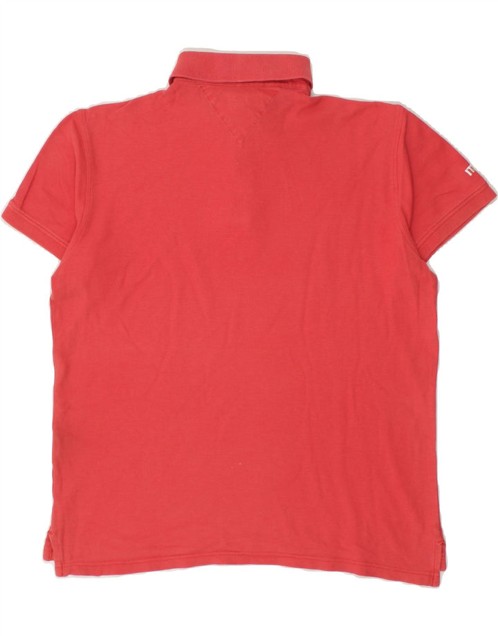 TOMMY HILFIGER Mens Slim Fit Polo Shirt Large Red Vintage Tommy Hilfiger and Second-Hand Tommy Hilfiger from Messina Hembry 