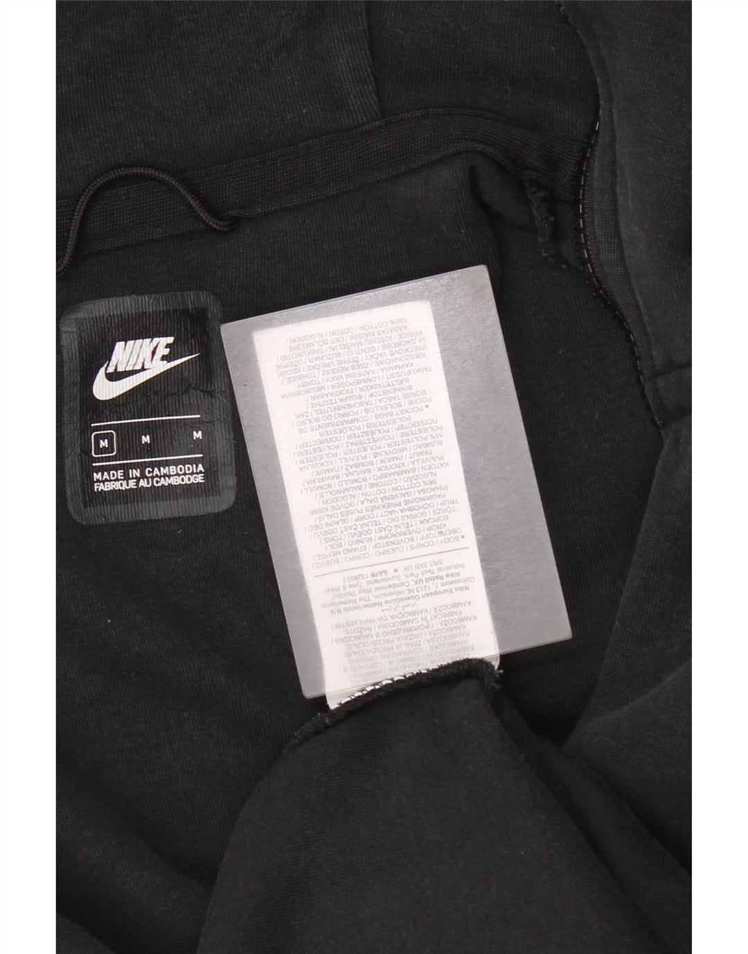 Nike - Sudadera con capucha y cremallera para hombre, tamaño mediano, algodón negro