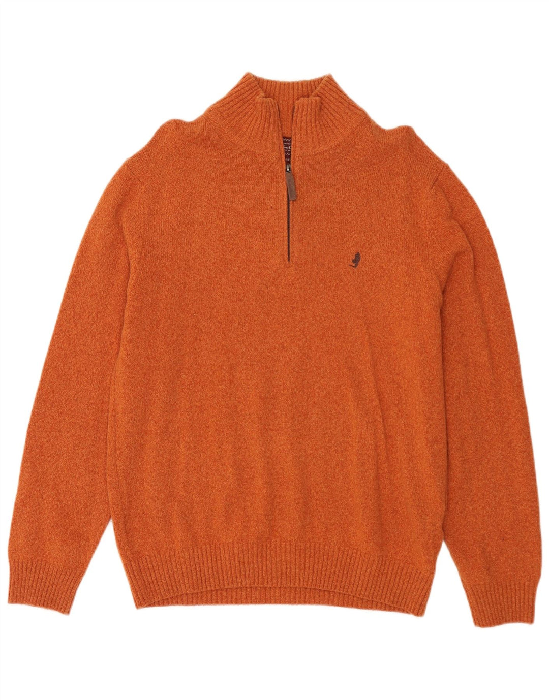Marlboro Classics - Jersey para hombre con cuello y cremallera, talla grande, lana naranja
