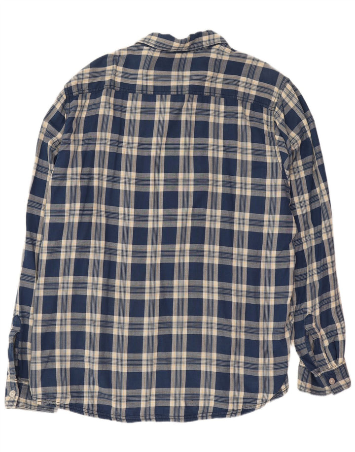 Weird Fish Camisa para hombre 2XL Algodón a cuadros azul