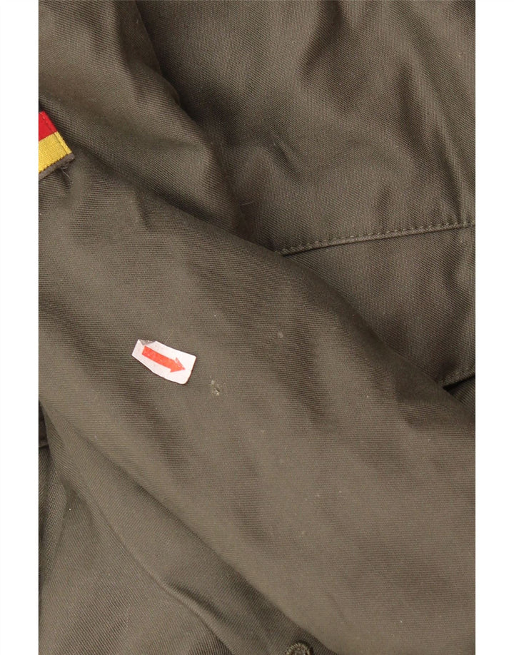 Vintage hombres con capucha chaqueta parka militar Reino Unido 38 medio caqui