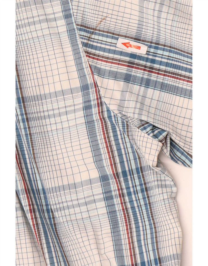 Carhartt Hombre Camisa De Manga Corta De Algodón A Cuadros Azul Grande