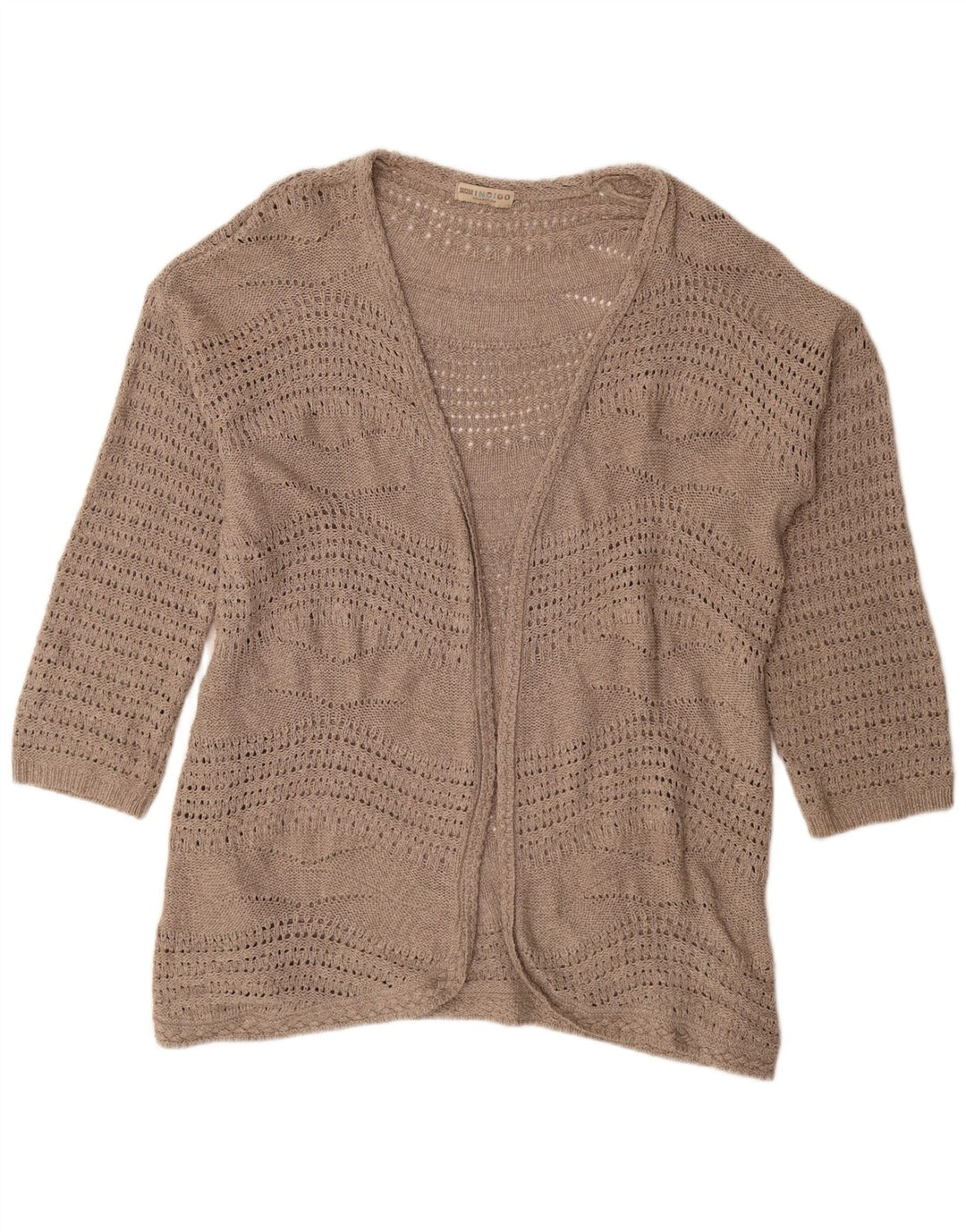 Marks & Spencer Suéter tipo cárdigan abierto para mujer UK 20 2XL Poliéster beige