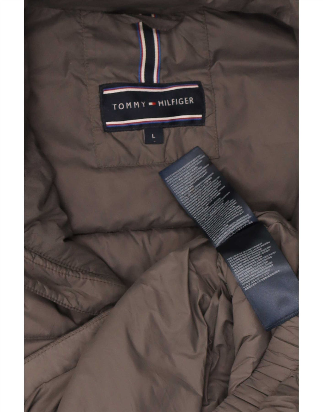 Tommy Hilfiger Chaqueta acolchada para hombre UK 40 Large Grey Nylon