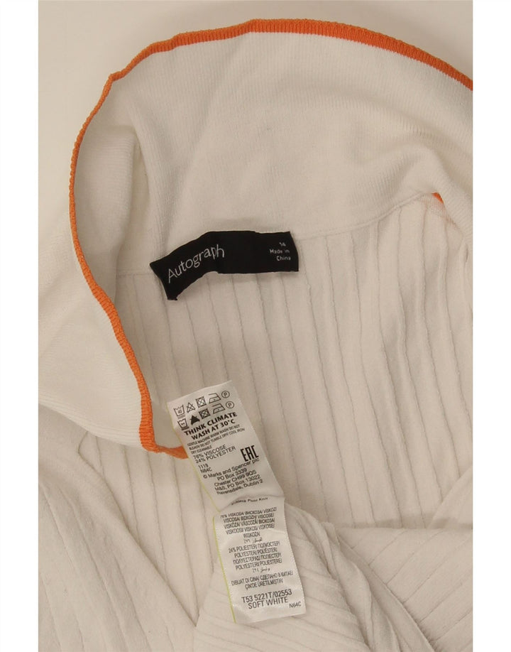 Marks & Spencer Polo Autograph para mujer UK 44 Viscosa blanca mediana