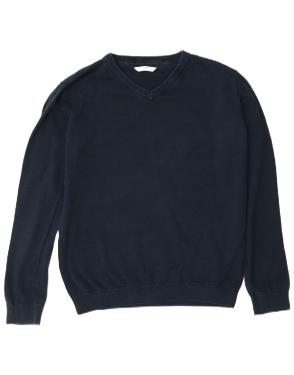 Marks & Spencer Jersey con cuello en V para niños 14-15 años Azul marino Algodón