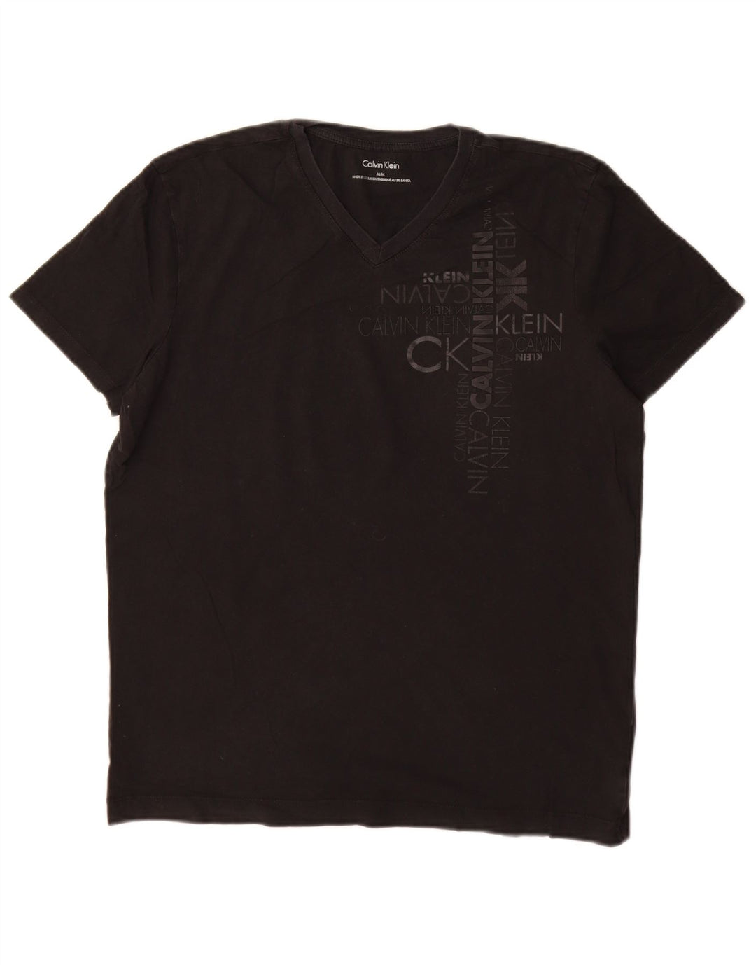 CALVIN KLEIN Camiseta gráfica para mujer Top UK 44 Algodón negro mediano