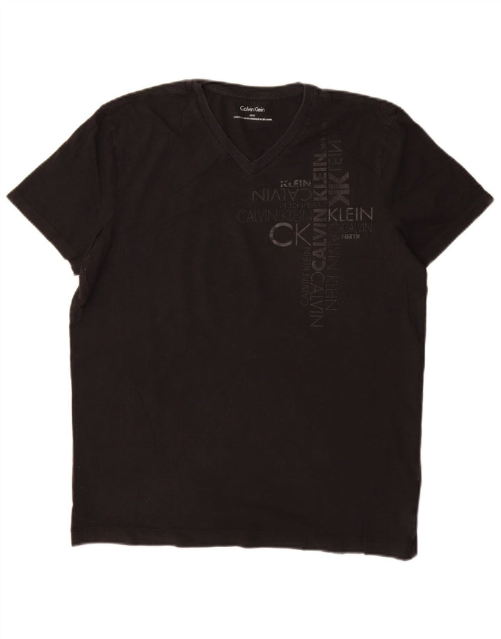 CALVIN KLEIN Camiseta gráfica para mujer Top UK 44 Algodón negro mediano