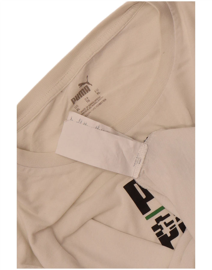 Puma Camiseta gráfica para hombre Top XL Algodón blanco