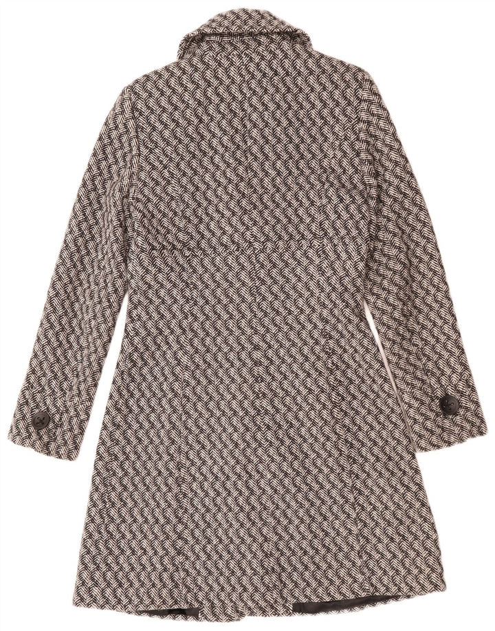 Mexx Abrigo para mujer UK 12 Lana a rayas gris medio