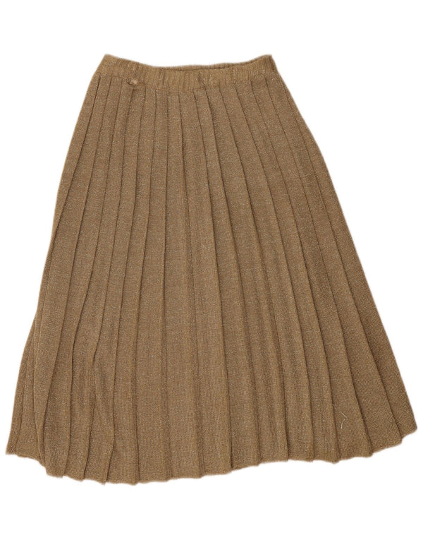 Falda plisada vintage para mujer W24 XS marrón moteado